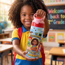 Load image into Gallery viewer, “Adventure Awaits!” Personalized Little Adventurer Kids Tumbler - Custom Photo Back to School Gift