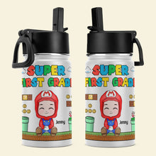 Load image into Gallery viewer, Personalized Super First Grade Water Bottle Tumbler Cup PopCulturePrints