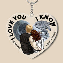 Load image into Gallery viewer, Custom 'I Love You, I Know' Heart Keychain for Couples Keychains PopCulturePrints