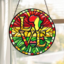 Load image into Gallery viewer, Black Roots Pride Stained Glass Suncatcher - Celebrate Black History Month Suncatcher PopCulturePrints