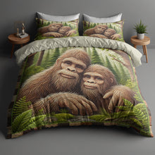 Load image into Gallery viewer, Bigfoot Couple Quilt Bedding Set - Whimsical Forest Edition Blanket PopCulturePrints