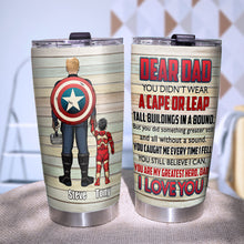 Load image into Gallery viewer, Personalized Hero Dad Tumbler - Superhero Gift for Father's Day Tumbler Cup PopCulturePrints