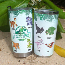 Load image into Gallery viewer, Custom Dinosaur Family Tumbler - Fatherhood Edition Tumbler Cup PopCulturePrints