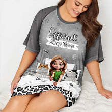 Load image into Gallery viewer, Sleep in Style: Official Cat Mom Tee - Personalized Women's Sleep Tee | Perfect Gift for Moms and Grandmas Women's Sleep Tee PopCulturePrints