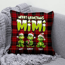 Load image into Gallery viewer, Personalized Grinch Christmas Pillow for Mama Pillow PopCulturePrints