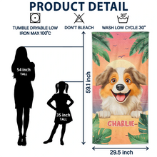 Load image into Gallery viewer, Tropical Dogs Make Life Better - Personalized Beach Towel for Dog Lovers Beach Towel PopCulturePrints