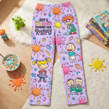 Load image into Gallery viewer, “Just a 90s Mama Raising Her Rugrats” - Funny Kids Pajama Pants - Personalize for Mom and Grandma Pajama Pant PopCulturePrints