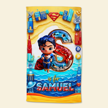 Load image into Gallery viewer, Superhero Style Personalized Beach Towel - Perfect Gift for Kids Beach Towel PopCulturePrints