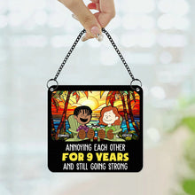 Load image into Gallery viewer, Custom Couple Suncatcher - Meaningful Beach Gift for 8 Year Anniversary | Valentine's Day Gifts Ornament PopCulturePrints