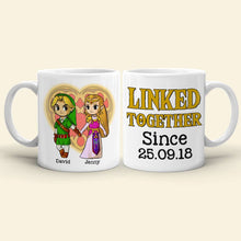 Load image into Gallery viewer, Personalized Couple Mug - Linked Together Since Coffee Mug PopCulturePrints