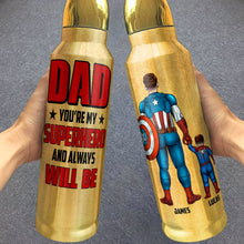 Load image into Gallery viewer, Personalized Superhero Bullet Tumbler for Dad - Father's Day Gift Tumbler Cup PopCulturePrints