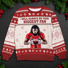 Load image into Gallery viewer, Personalized Football Fan Ugly Sweater - Custom Photo Gift AOP Products PopCulturePrints