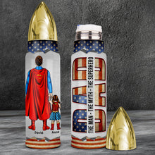 Load image into Gallery viewer, Custom Superhero Dad Bullet Tumbler - Personalized Father's Day Gift Tumbler Cup PopCulturePrints