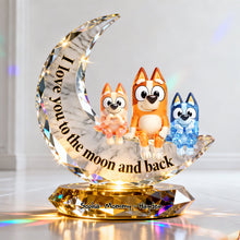 Load image into Gallery viewer, I Love You to the Moon and Back - Personalized Under The Moonlight Acrylic Plaque - Unique Gifts for Mom, Grandma, and More Shaped Plaques PopCulturePrints