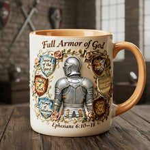 Load image into Gallery viewer, “Equipped for Battle: Embrace Your Faith” - Armor Of God Coffee Accent Mug - Personalized Christian Gifts for Everyone Coffee Mug PopCulturePrints