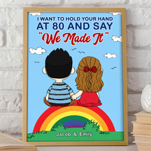 Load image into Gallery viewer, Customized Couples Canvas Print - 'We Made It' at 80 Poster & Canvas PopCulturePrints