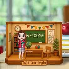 Load image into Gallery viewer, Inspire Your Teacher, Love and Guidance - Personalized Teacher Plaque Shaped Plaques PopCulturePrints