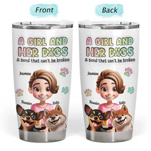 Load image into Gallery viewer, "A Girl And Her Dogs - A bond that can't be broken" - Personalized 3D Inflated Effect Tumbler - Gift for Dog Lovers, Moms, and Grandmas Tumbler PopCulturePrints