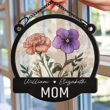 Load image into Gallery viewer, "Cherish Every Moment, Celebrate Love" - Personalized Window Hanging Suncatcher Ornament - Gift for Nana, Grandma, Mom Suncatcher Ornament PopCulturePrints