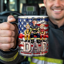Load image into Gallery viewer, “The Hero Dad” - Proud American Firefighter Dad Magic Mug - Personalize for Firefighter Dads Coffee Mug PopCulturePrints