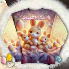 Load image into Gallery viewer, Personalized Grandma Bunny Easter Sweatshirt AOP Products PopCulturePrints