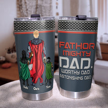 Load image into Gallery viewer, Mighty Dad Personalized Tumbler - Unique Gift For Superhero Dads Tumbler Cup PopCulturePrints