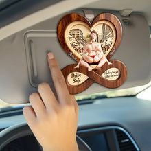 Load image into Gallery viewer, “Drive Safe, My Love” - Personalized Heartfelt Couple Car Visor Clip - Unique Gift for Couples Car Visor Clip PopCulturePrints