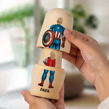 Load image into Gallery viewer, “Celebrate Family Love” - Power Family Wooden Nesting Dolls - Personalized Mother's Day Gifts Wooden Nesting Dolls PopCulturePrints