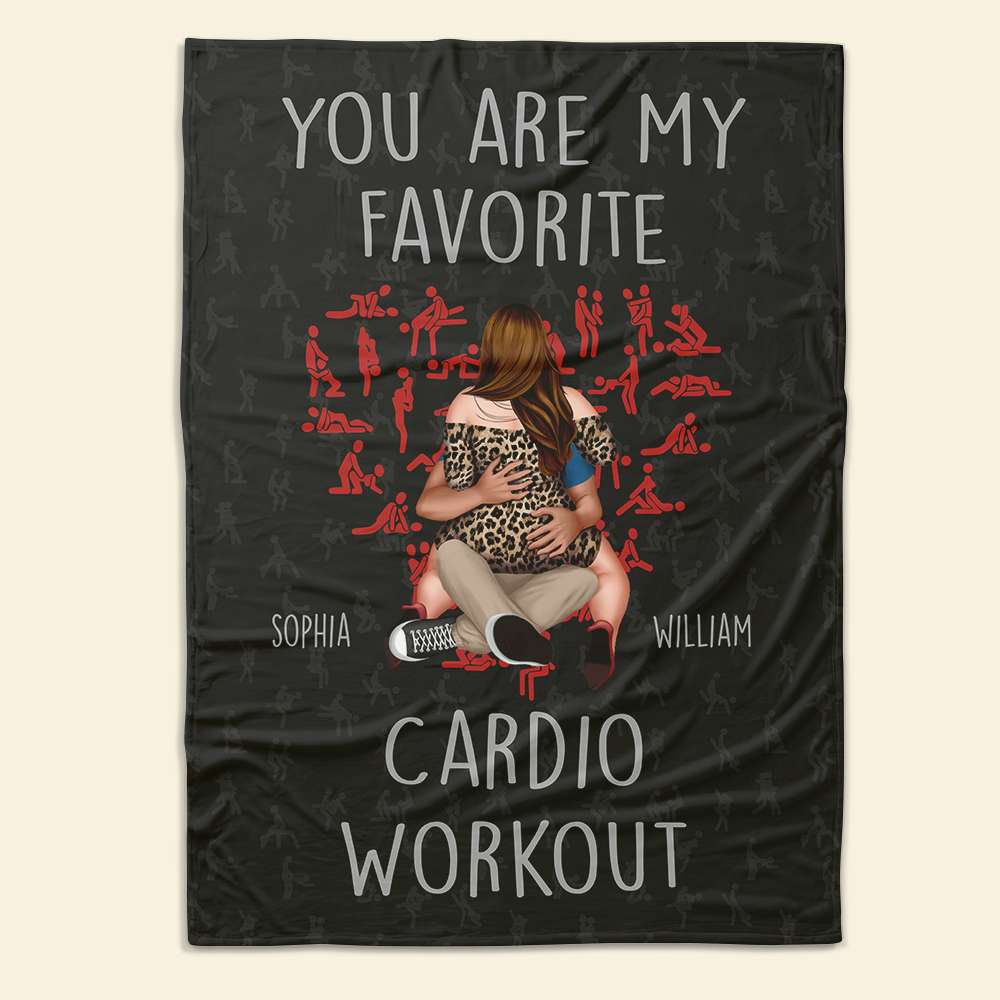 Customizable Cardio Workout Blanket - You Are My Favorite Design Blanket PopCulturePrints