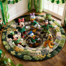 Load image into Gallery viewer, "Celebrate Togetherness with the Smith Family!" - Patrick's Day Quilted Round Mat - Personalized Gift for Families Doormat PopCulturePrints