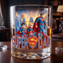 Load image into Gallery viewer, "Super Dad, The Ultimate Hero!" - Personalized Drinking Glass for Dads and Grandpas Glass PopCulturePrints