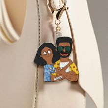 Load image into Gallery viewer, Personalized Hugging Couple Keychain | Unique Valentine's Day Gifts for Couples Keychains PopCulturePrints