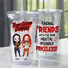 Load image into Gallery viewer, True Crime Friends Tumbler - Personalized Gift for True Crime Fans Tumbler Cup PopCulturePrints