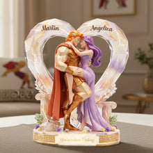 Load image into Gallery viewer, You’re Where I Belong Acrylic Plaque - Custom Personalized Gifts for Couples Shaped Plaques PopCulturePrints