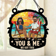 Load image into Gallery viewer, Personalized Summer Beach Couple Suncatcher | Unique Valentine’s Day Gifts Ornament PopCulturePrints