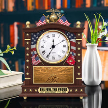 Load image into Gallery viewer, "Honor Courage Commitment" - Personalized Military Desk Clock Plaque - Custom Gift for Veterans and Soldiers Clock Plaques PopCulturePrints