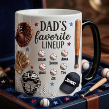 Load image into Gallery viewer, “Dad's Favorite Lineup” - Personalized Baseball Dad Magic Coffee Mug - Perfect Gift for Dad, Grandpa, and All Baseball Lovers Coffee Mug PopCulturePrints
