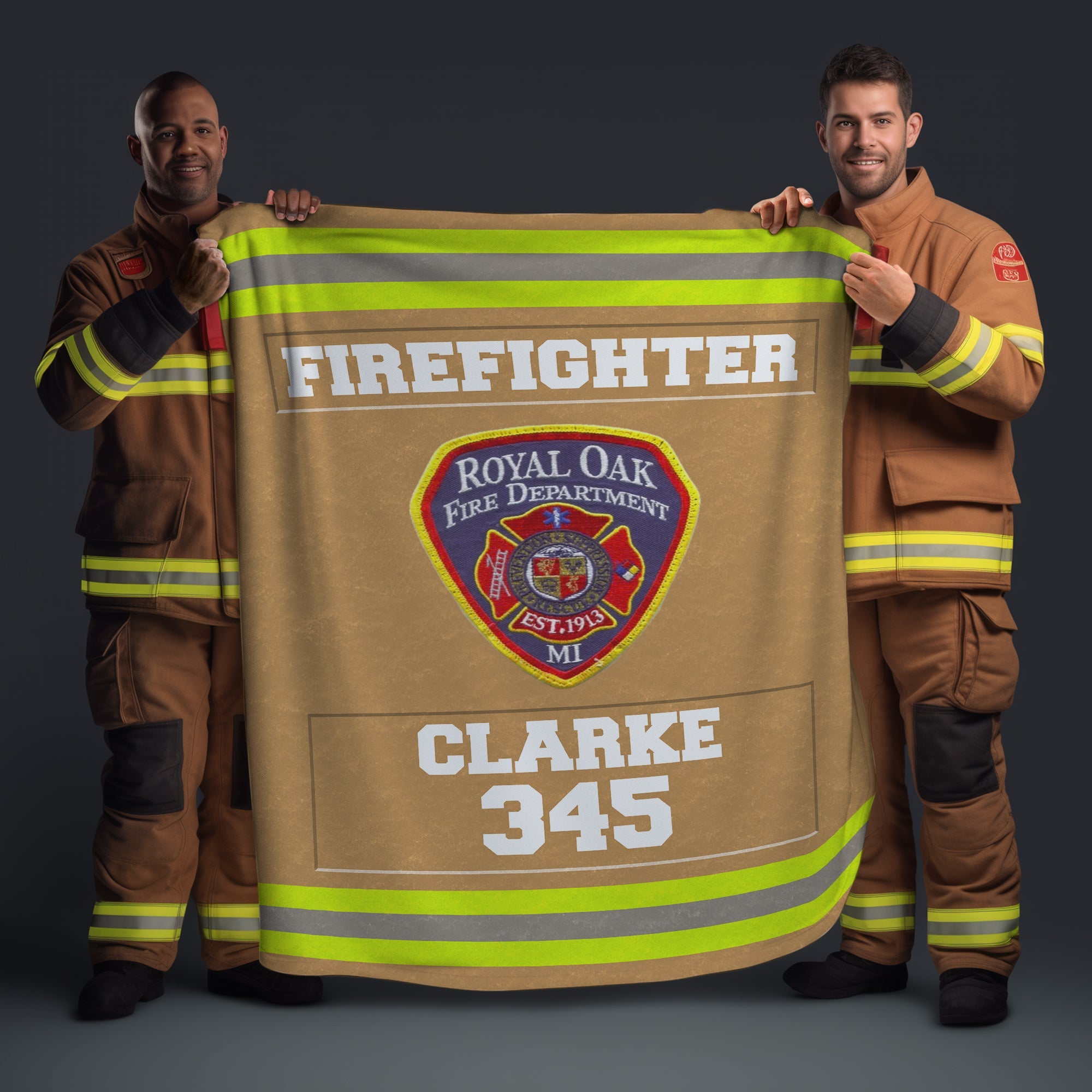 Custom Firefighter Blanket - Personalized Fire Station Logo & Name Blanket PopCulturePrints
