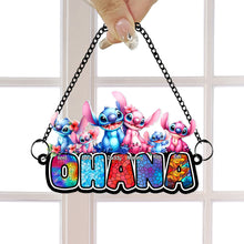 Load image into Gallery viewer, Personalized 'Ohana' Family Suncatcher Ornament Suncatcher PopCulturePrints