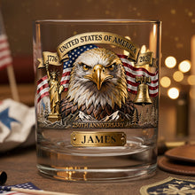 Load image into Gallery viewer, Celebrate Your Hero: Veteran Personalized 11oz Round Glass - Custom Gifts for Military Enthusiasts Glass PopCulturePrints