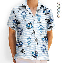 Load image into Gallery viewer, “Best Dad Ever” – Personalized Hawaiian Shirt - Perfect Gift for Dads and Grandpas Hawaiian Shirt PopCulturePrints