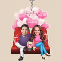 Load image into Gallery viewer, Personalized Keychain for Couples - Together Since 2018 Keychains PopCulturePrints