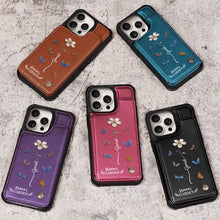 Load image into Gallery viewer, Celebrate Her Unique Bloom - Personalized Leather Flip Wallet Phone Case for Grandma Leather Flip Wallet Phone Case PopCulturePrints