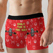 Load image into Gallery viewer, Personalized Star Warrior Christmas Boxers - Naughty Holiday Gift for Men Boxer Briefs PopCulturePrints