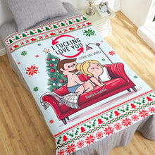 Load image into Gallery viewer, Personalized Naughty Christmas Blanket for Couples - Fun & Romantic Valentine’s Day Gifts Blanket PopCulturePrints