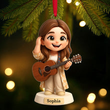 Load image into Gallery viewer, "Strum Your Heartstrings!" - Custom Guitarist Ornament - Personalized Gifts for Music Lovers Ornament PopCulturePrints