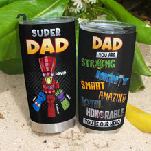 Load image into Gallery viewer, Super Dad Personalized Tumbler - Hero Design Tumbler Cup PopCulturePrints