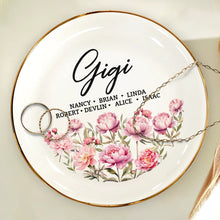 Load image into Gallery viewer, “Mommy’s Joy” - Personalized Round Ring Dish for Grandma, Mom, and Wonderful Women Ring Dish PopCulturePrints