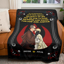 Load image into Gallery viewer, Personalized Galaxy Adventure Couple Blanket - Custom Valentine's Day Gifts Blanket PopCulturePrints