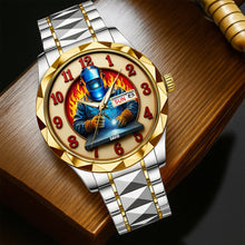 Load image into Gallery viewer, Personalized Welder's Timepiece | Custom Steel Men's Watch for Welding Enthusiasts Men's Watch PopCulturePrints